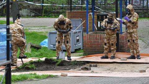 Decontamination crew in Salisbury