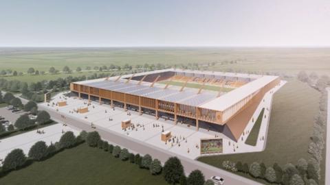 Artist's impression of Cambridge United's new stadium