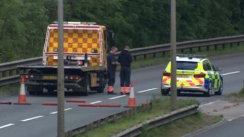 Police on the A4232