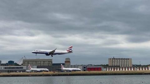 File image of a BA plane taking off from London City Airport.