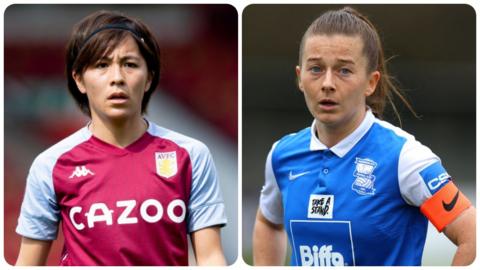 Aston Villa's Mana Iwabuchi and Birmingham City's Christie Murray