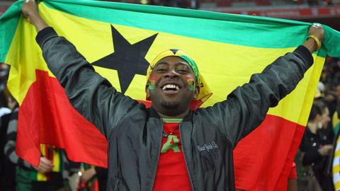 Man with a Ghana flag