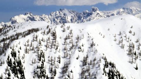 The mountainous Dachstein region in the Austrian Alps