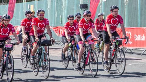 Cyclists on the London to Brighton Bike Ride