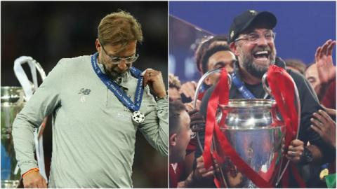 Jurgen Klopp in 2018 (left) and 2019 (right)