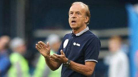 German coach Gernot Ruhr in the technical area during a game