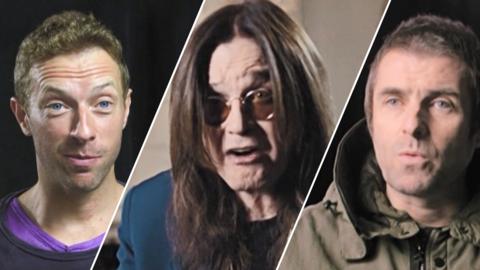 Chris Martin, Ozzy Osbourne and Liam Gallagher