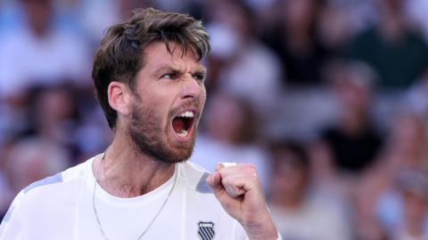 Cameron Norrie celebrates during his Australian Open win over Casper Ruud