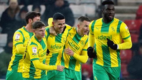 West Brom players celebrate