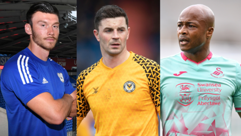 Kieffer Moore, Padraig Amond and Andre Ayew