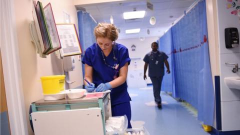 Staff working in hospital