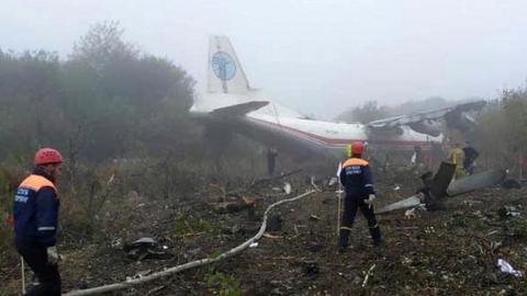 An-12 which crash-landed near Lviv, 4 Oct 19