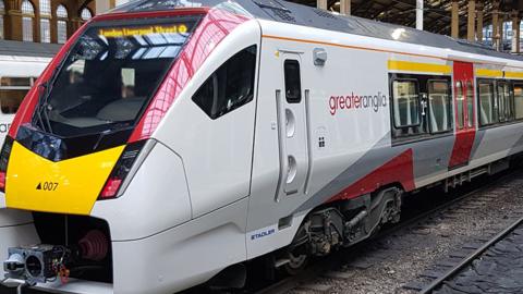 Greater Anglia train in station
