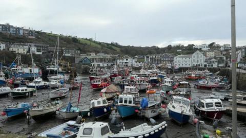 A photo of a fishing village