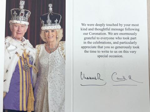 Card from King Charles III