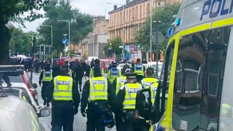 Police on Paisley Road West