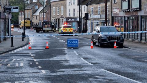 Police cordon at the scene