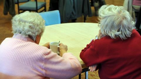 Elderly women at a day care centre