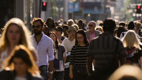 Crowded street in London