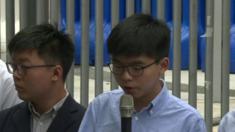 Joshua Wong gives press conference