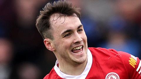 Darragh Canavan celebrates scoring a goal for Tyrone