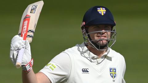 Durham opener Alex Lees hit eight fours and two sixes in his century against Sussex at Chester-le-Street.