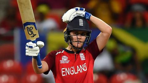 England's Natalie Sciver celebrates her fifty