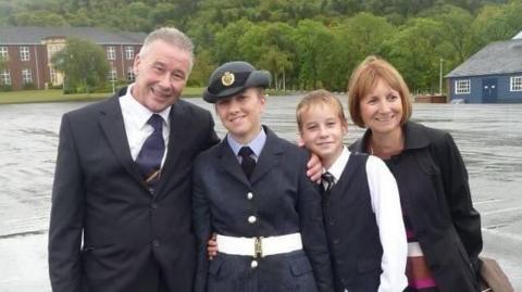 Family picture with RAF sergeant Carrianne Franks