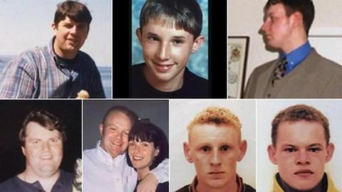 A montage of pictures of the seven crewmen who lost their lives when the  Solway Harvester sank.