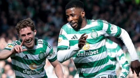 Kelechi Iheanacho celebrates a goal