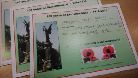Memorial postcards