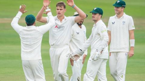 Ben Gibbon was one of three Worcestershire players to take two wickets at Headingley
