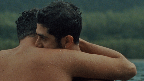 A photo from the film showing two people embracing