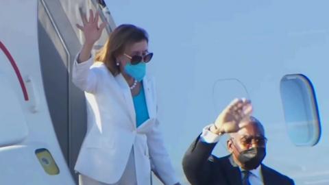 Nancy Pelosi leaving Taipei