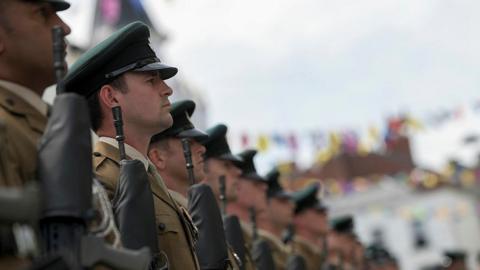 British Army troops on parade