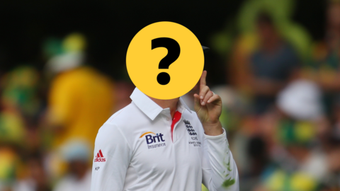 England cricketer with face covered