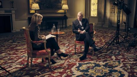 Prince Andrew speaks to the 鶹ҳ's Emily Maitlis