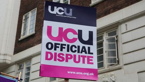 UCU dispute placard