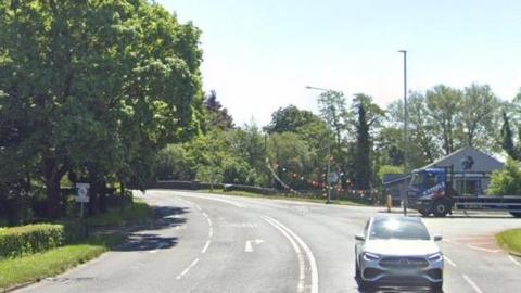 A Google maps image of the A6 in Catterall, showing its junction with The Avenue. 