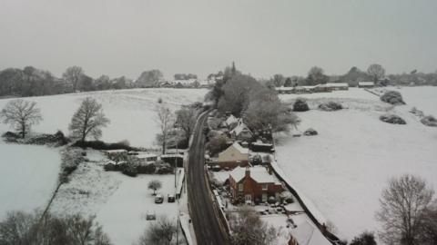 Drone footage over Beenham in Berkshire