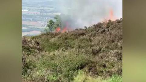 Fire at Wrekin hill