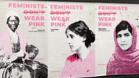 Alice Wroe's giant pink posters celebrate feminism