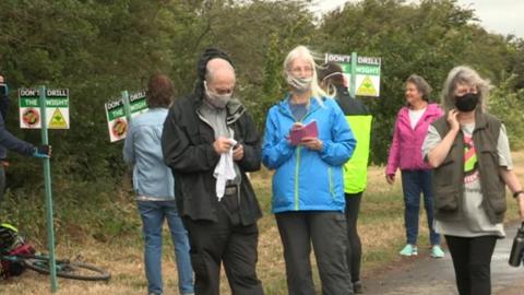 Campaigners from Don't Drill The Wight