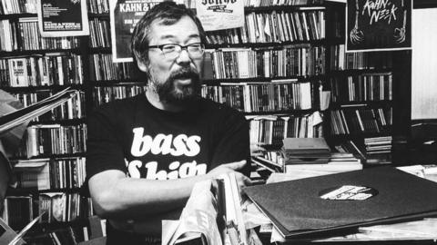 Mr Iijima in his record shop in Tokyo