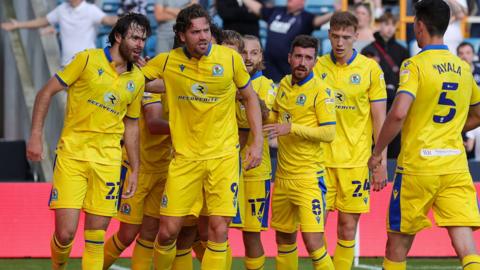 Blackburn celebrate equalising against Millwall