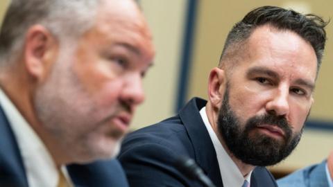 Joseph Ziegler, right, IRS criminal investigator, and Gary Shapley, IRS supervisory special agent, testify during the House Oversight and Accountability Committee