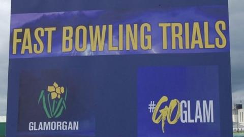 A poster at Glamorgan's bowling trials