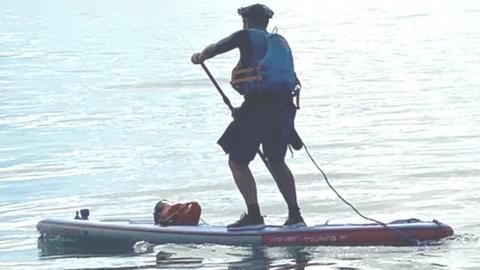Joe Cartwright on a paddleboard