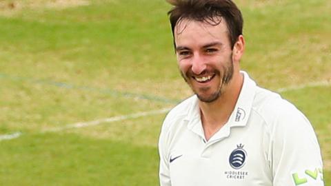 Toby Roland-Jones in action for Middlesex