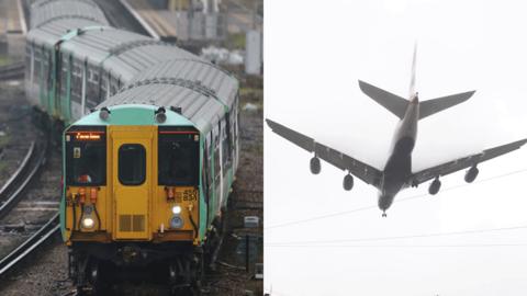 Train and plane